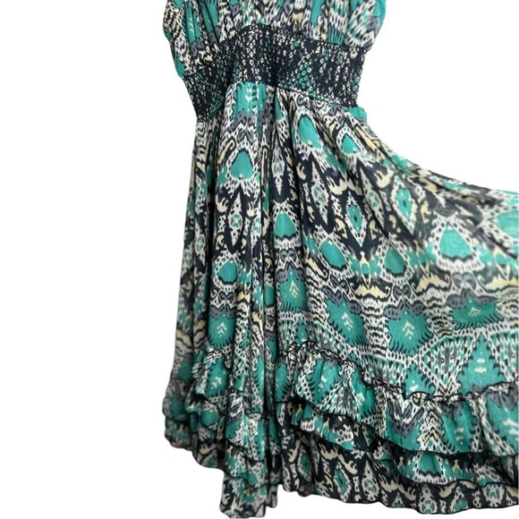 Arden Mini Fit & Flare Y2K Dress Black Green Unique Metal Straps Women’s… - Picture 9 of 13
